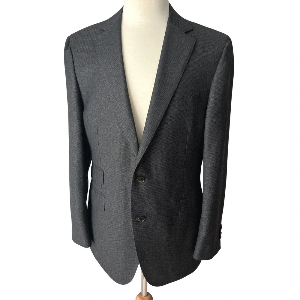 Suitsupply Suit Coat Blazer Mens 40R Charcoal Grey Wool Vitale Barberis Canonico
